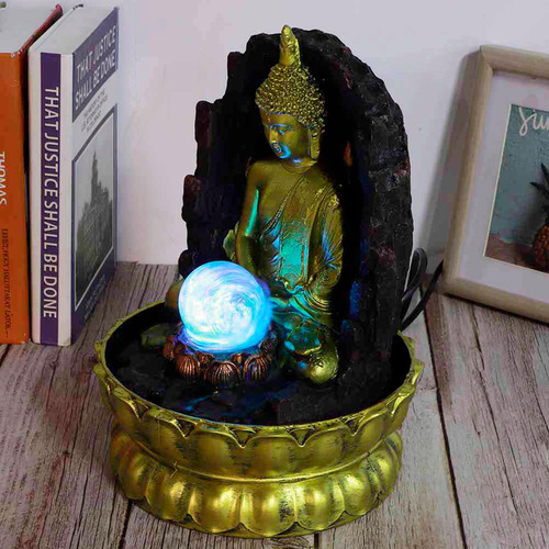 Fuente De Mesa De Resina Con Diseño De Buda