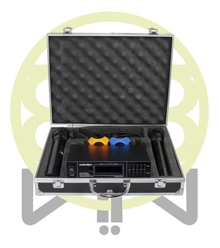 Schalter Sistema Profesional 2 Microfonos Inalambricos Uhf Color Negro