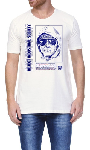 Camiseta Algodão Reject Industrial Society Unabomber Retro