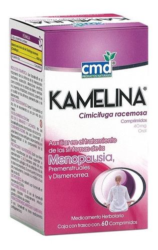 Imagen 1 de 4 de Kamelina Frasco C/60 Menopausia (cimicifuga Racemosa)