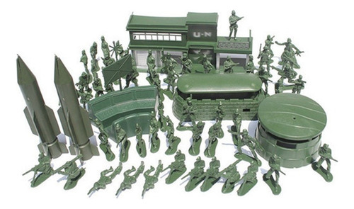 A 56pcs Base De Mísseis Militares Playset Brinquedo Soldado