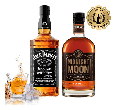 Whisky Mix 2 Bourbon: 1 Jack Daniels 7 + 1 Midnigh Moon Oak