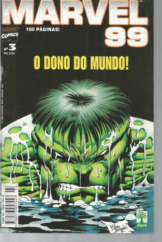 Marvel 99 N° 03 - 100 Páginas - Em Português - Editora Abril - Formato 13,5 X 20,5 - Capa Mole - 1999 - Bonellihq 3 Cx443 H18