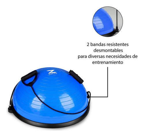 Pelota Bosu + 2 Cuerdas Elasticas + Inflador + Envío Gratis