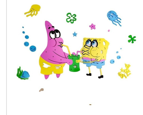 Wall Stiker Acrílico Decoración Niños Habitación Bob Esponja