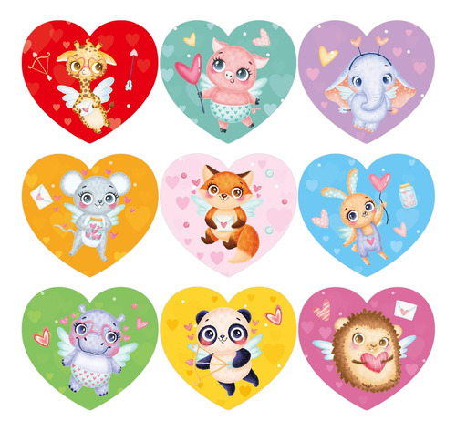500 Pegatinas De San Valentín Para Niños, Feliz Día De San V