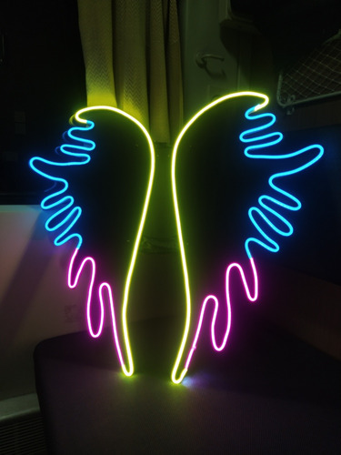 Cartel De Neon Led Alas De Angel