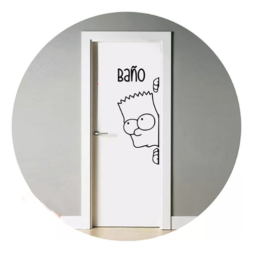 Vinilo Decorativo Bart Simpson Baño Puerta