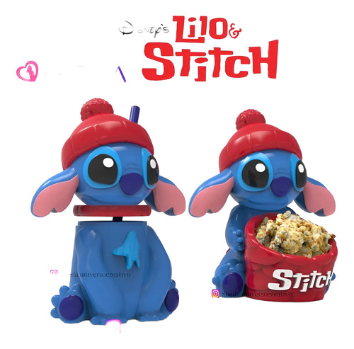 Stl Pochoclera Y Vaso De Stich Y Angela
