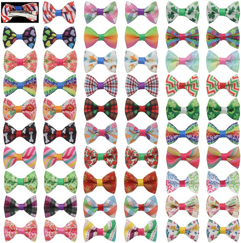 Auvoau - 60 Lazos Para Perros Con Clips, Para Cachorro, Con
