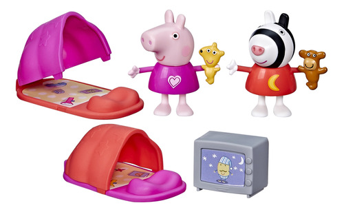 Peppa Pig Toys Peppa's Sleepover Preescolar Playset, 2 Figur