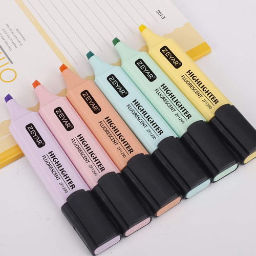 Resaltador, Macaron Colors Chisel Tip Marker Pen, Color...