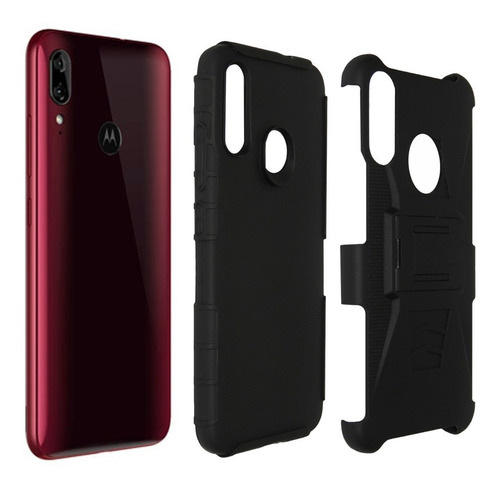 Imagen 3 de 7 de Funda Uso Rudo 3 En 1 Motorola Moto E6 Plus