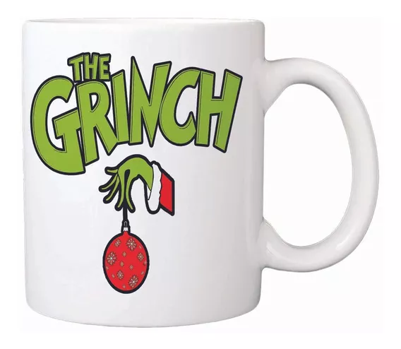 Taza Blanca Navidad. Grinch