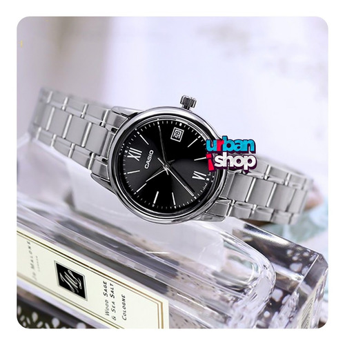 Reloj Casio Dama Ltp V002d 1b3 Acero Inox Fechador Cristal