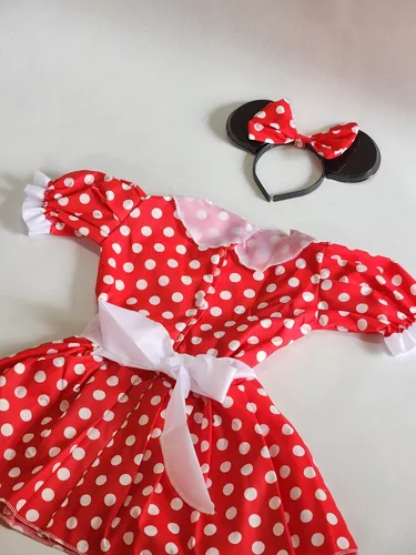 Disfraz Minnie Mouse Rosa Niñas Con Vincha, Bombachón Y Lazo