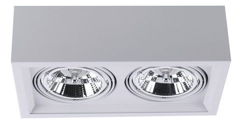 Aplique Box Cardanico + 2 Luces Lampara Ar111 Pack X2 Blanco