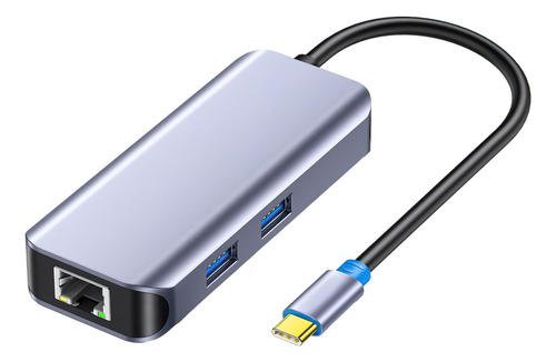 Usb C Hub 4 En 1 Ethernet Rj45 Adaptador Gigabit Red Usb3.0