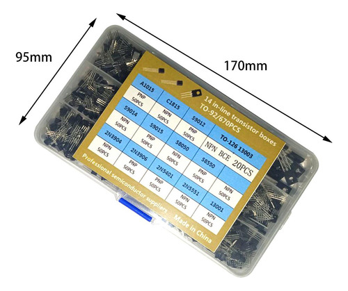 Z Caja De Kit De Surtido De Transistores De 670 Piezas Con