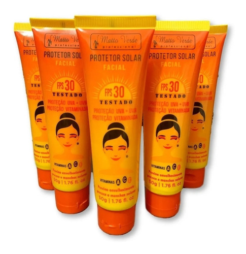 Kit 06 Protetor Solar Facial 30fps +vitamina A,c,e Atacado