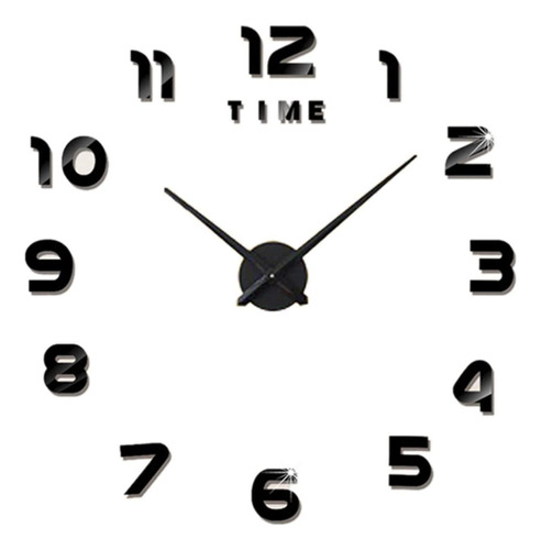 Relógio De Parede Decorativo 3d Sem Moldura 80cm Preto