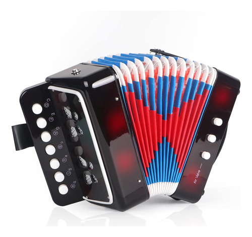 Horse - Acordeon Para Ninos, 10 Teclas, Boton De Control, In