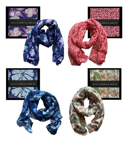 Pashminas Guillermina Baeza Poliester Pack 1 - 4 Pashminas