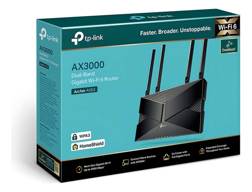 Router Tp-link Archer Ax53 Wifi 6 Ax3000 Mbps 4 Puertos Giga