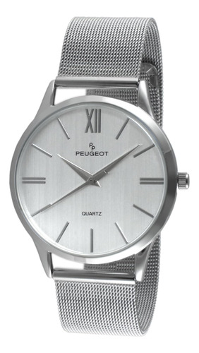 Peugeot Reloj Para Hombre Con Caja Delgada De Acero Inoxidab