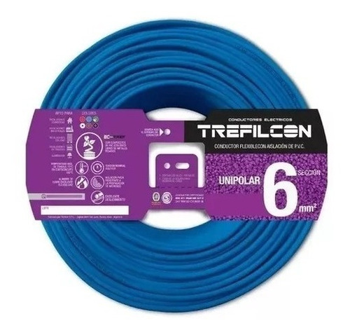 Cable 6mm Unipolar Sello Iram 100% Cobre Trefilcon X 25mt