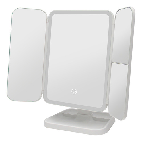Espejo De Maquillaje Led De Triple Pliegue +2x +3x De Aument