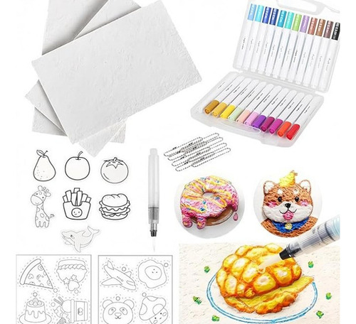 Kit De Pintura Con Textura De Espuma 3d, Dibujo Rectángulo