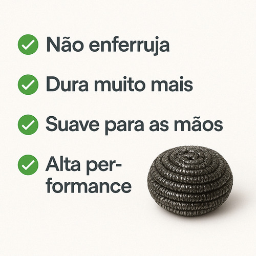1 Caixa Com 4 Esponjas De Aço Amway Inox Antiantiferrugem Cinza