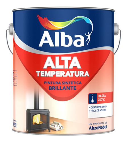 Esmalte Alta Temperatura Antioxido Brillante Alba Plata 4l