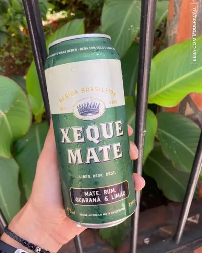 Bebida Mista Xeque Mate Sabor Mate, Rum, Guaraná e Limão Lata