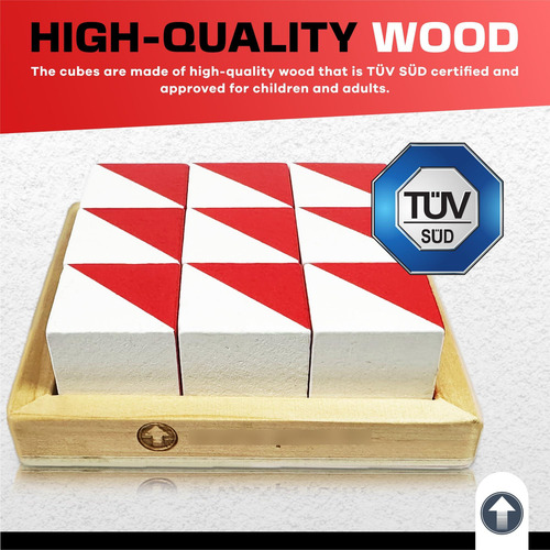 Bloques De Prfcnl Iq Test 9 Cubos De Madera Rojo Y Blanco