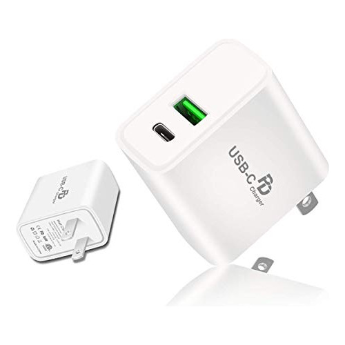 C Cargador Usb De Doble Puerto 18w Usb Pared Pd Adaptad...