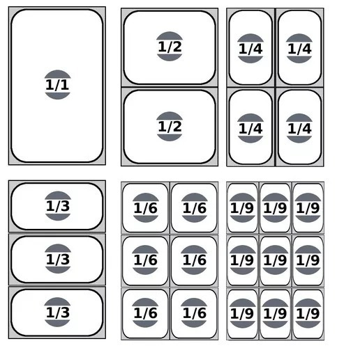 Imagen 2 de 3 de Fuenton Recipiente Gastronomico Gn 1/4 X 6.5cm Ac. Inox 18/8