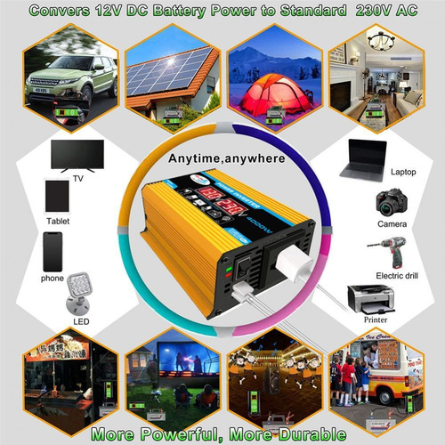 Inversor De Potência Peak 4000w 12v A 110v Para Inversor De