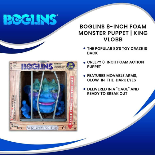 Boneco Colecionável Boglins King Vlobb De 20 Cm Com Pele Elá