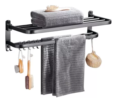 Toallero Para Baño Repisa 60cm Organizador Estante Acero