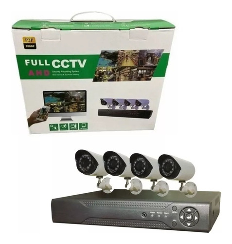 Kit Cctv Con 4 Cámaras De Seguridad Mas Dvr 1080p Full Hd