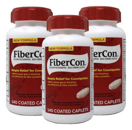 Fibercon Terapia Con Fibra 140 Tabletas X3