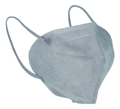 10 Cubrebocas Kn95 Certificado Con 4 Capas De Protección Para Adulto. Mascarilla Fabricada En Polipropileno, Algodón Y Elástico, Desechables. Color Gris Claro