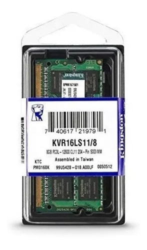 Imagen 4 de 6 de Memoria Ram Kingston 8gb Ddr3l 1600mhz Notebook / Macbook