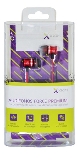 Audífonos Force Premium Manos Libres Negro X-kim