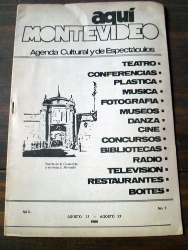 Aqui Montevideo Agenda Cultural Espectaculos 1980 No. 1