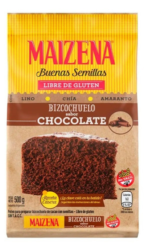 Bizcochuelo Maizena Buenas Semillas Sabor Chocolate X 500 Gr