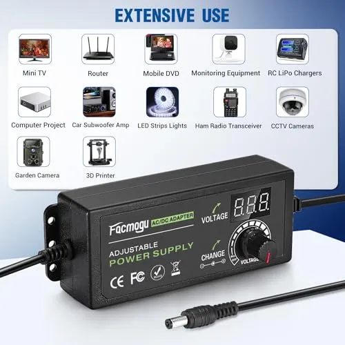 Pack Adaptador De Corriente Ajustable 9v-24v 72w Led