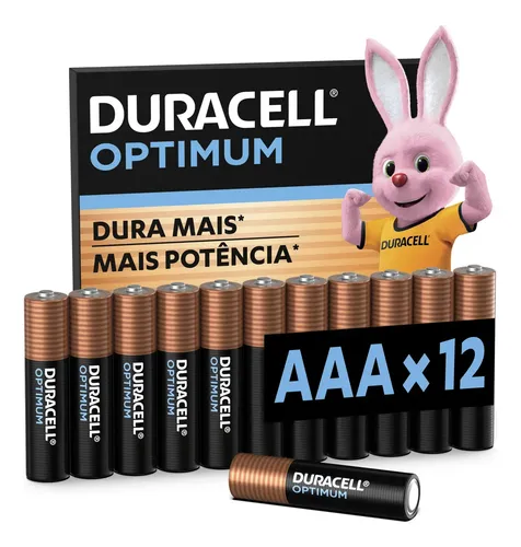 Pilha AAA Duracell Optimum Duracell Optimum Cilíndrica - kit de 12 unidades